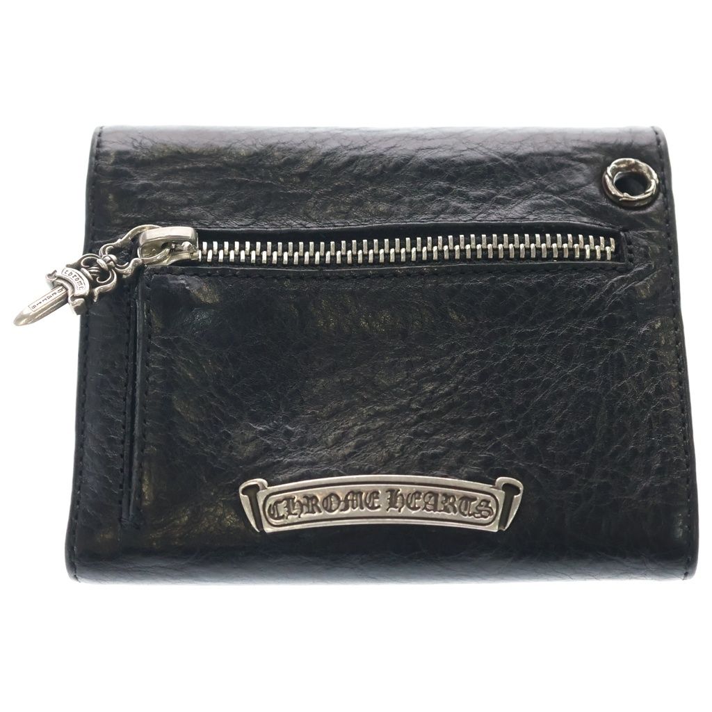 CHROME HEARTS (クロムハーツ) WAVE MINI ウェーブミニ レザーウォレット 財布 ブラック