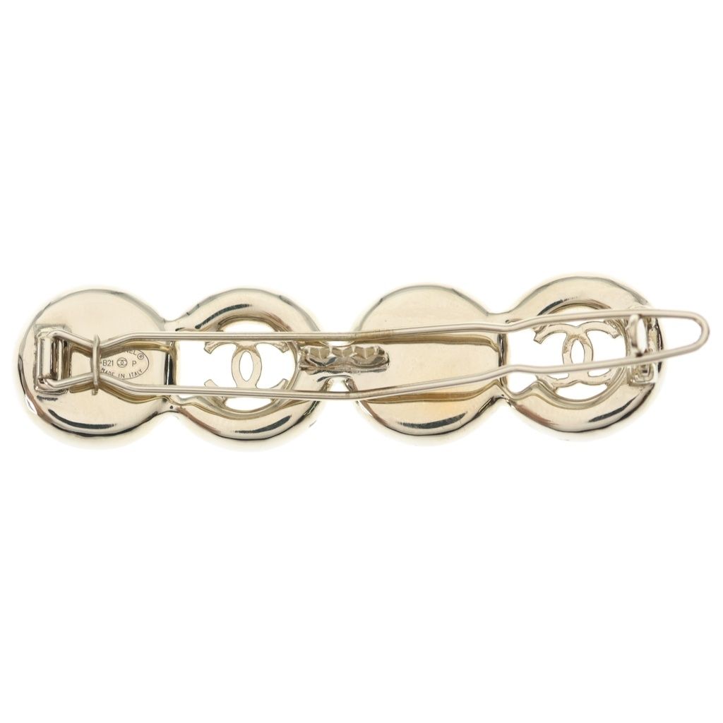 CHANEL (シャネル) ココマーク バレッタ ヘアクリップ パール ホワイト
