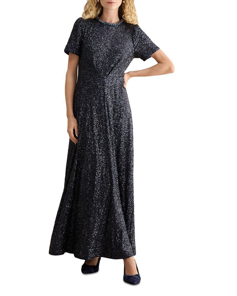 ホッブスロンドン レディース トップス ワンピース HOBBS LONDON Black Tie Collection Shirley Embellishedress Midnight Navy ネイ