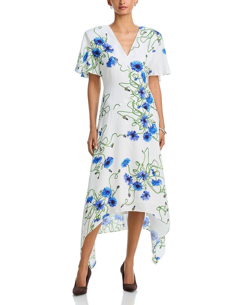 ステラマッカートニー レディース トップス ワンピース フラワー柄 プリント ミディ フラワー Stella McCartney Floral Print Midi Dress Cornflower