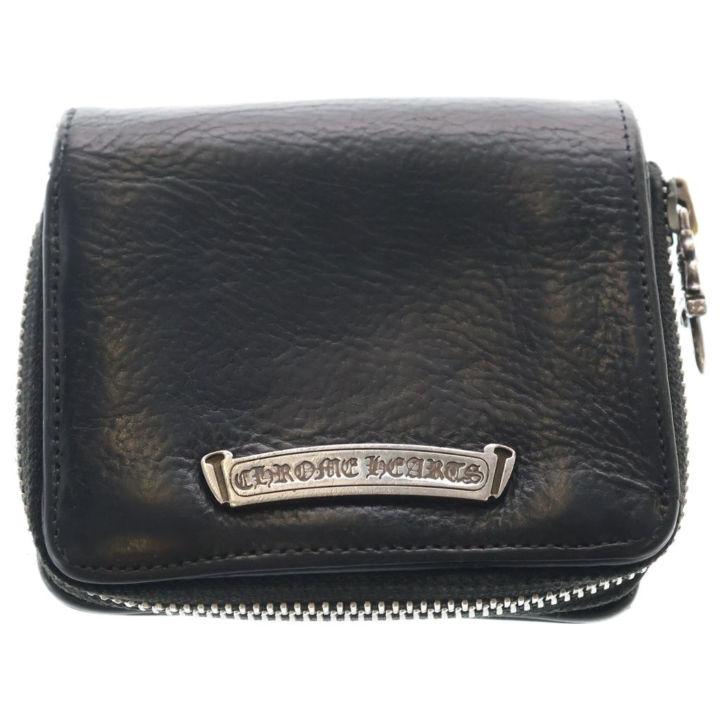 CHROME HEARTS (クロムハーツ) SQ ZIP BILL スクエアジップビル レザーウォレット 財布 ブラック