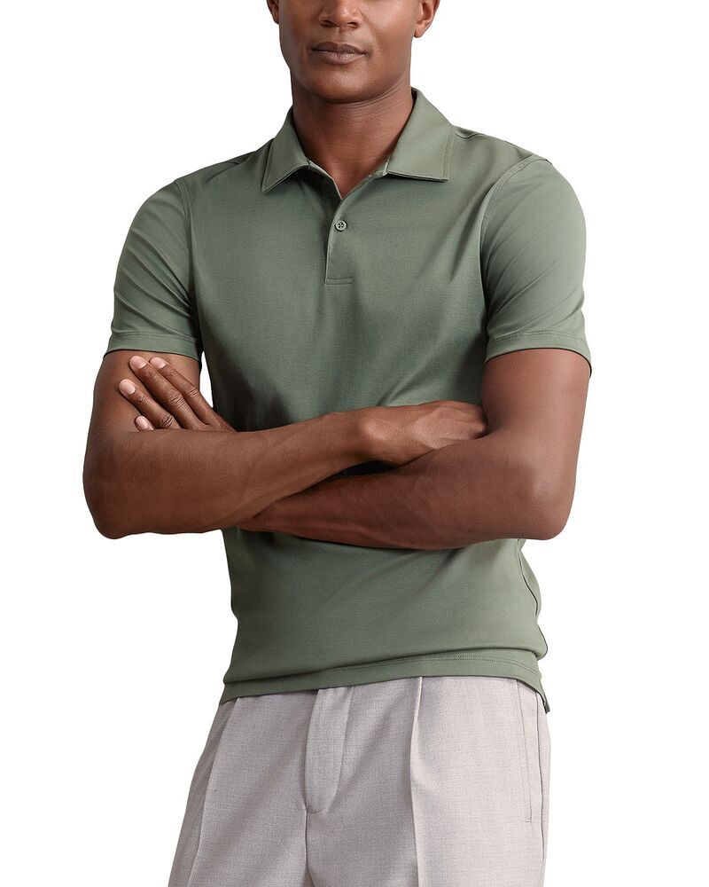 レイス メンズ トップス ポロシャツ コットン REISS Earl Short Sleeve Airwater Cotton Polo Shirt Kale Green グリーン