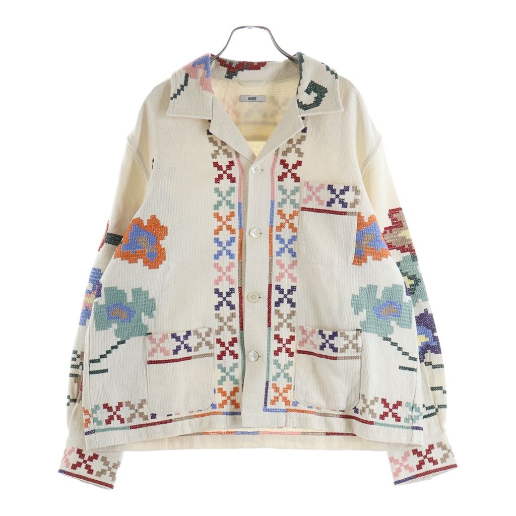 BODE (ボディ) Prisma Overshirt クロスステッチ刺繍 長袖シャツジャケット ベージュ