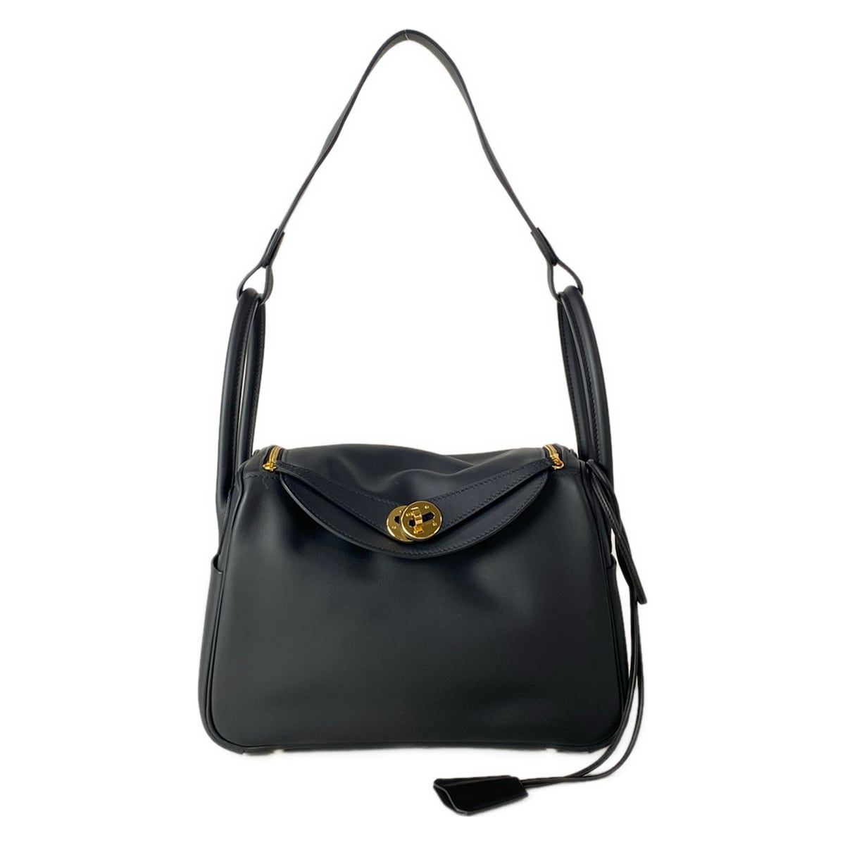 HERMES(エルメス) ショルダーバッグ美品 リンディ26 黒 ゴールド金具