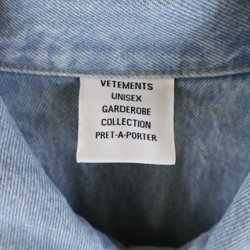 VETEMENTS ヴェトモン 24SS LOGO DENIM JACKET ロゴデニムジャケット インディゴ VETEMENTS (ヴェトモン) 24SS LOGO DENIM JACKET ロゴデニムジャケット