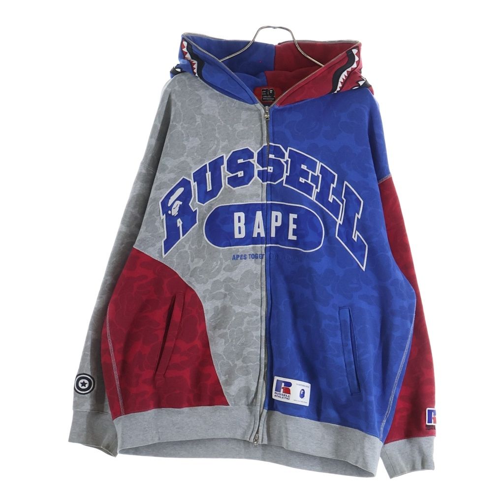 るる出品 A BATHING APE (アベイシングエイプ) × RUSSEL ATHLETIC SHARK FULL