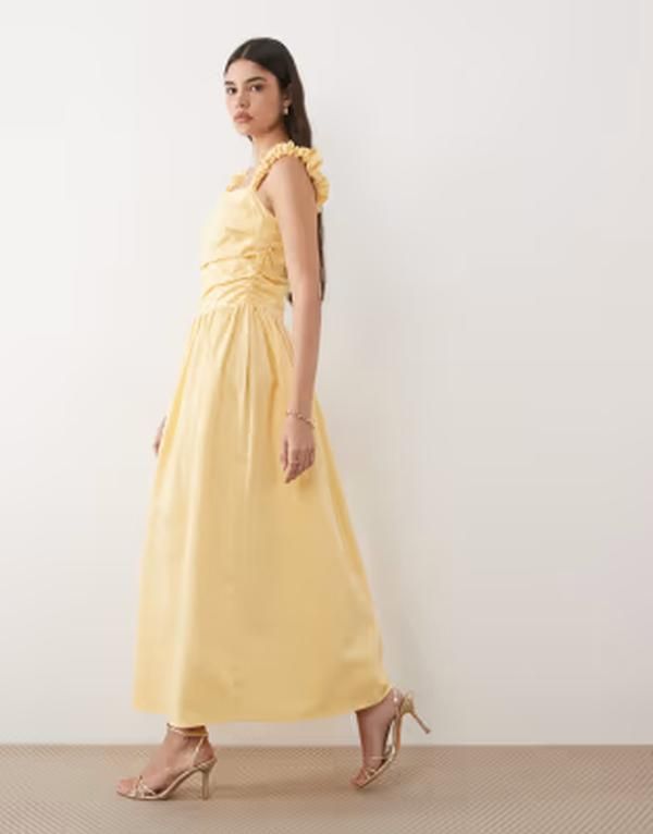 ノーバディーズ チャイルド レディース トップス ワンピース ギャザー コットン マキシ Nobodys Child Victoria cotton ruched bodice twistrap ma