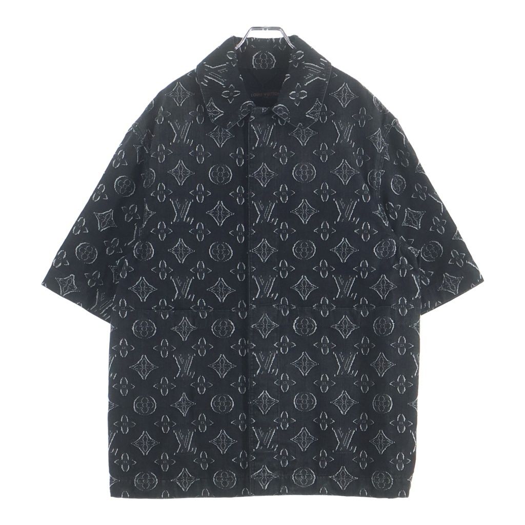 LOUIS VUITTON (ルイヴィトン) 23AW モノグラム ショートスリーブ シャンブレー 半袖シャツ ブラック RM232 ARS HPS73W