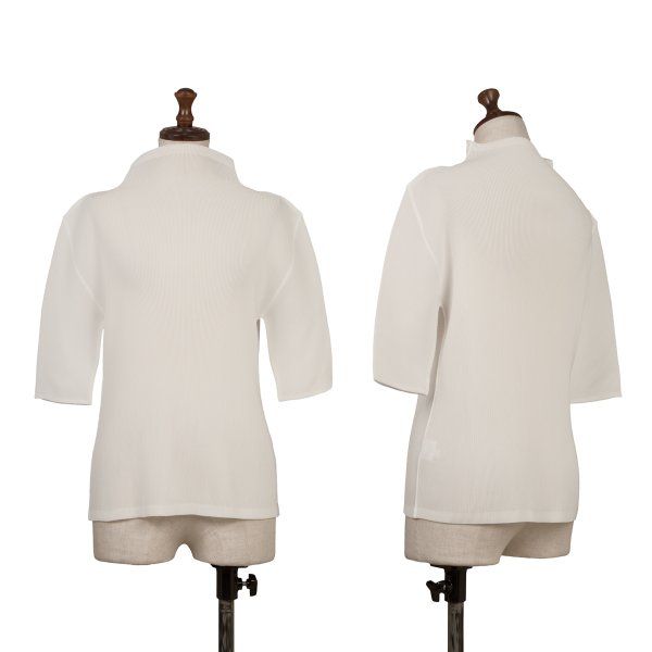 プリーツプリーズPLEATS PLEASE ミストプリーツハイネックTシャツ 白3