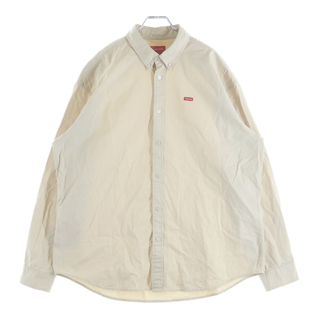 SUPREME (シュプリーム) 22AW Small Box Shirt スモール ボックス コットン ボタンダウンカラー 長袖シャツ ベージュ