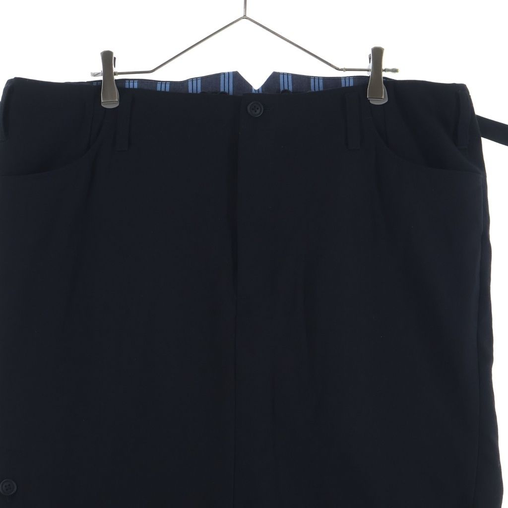 ヨウジヤマモトプールオム 09AW オーバーサイズロングスカートウールギャバ 黒 Yohji Yamamoto POUR HOMME (ヨウジヤマモト プールオム) 24AW ウール