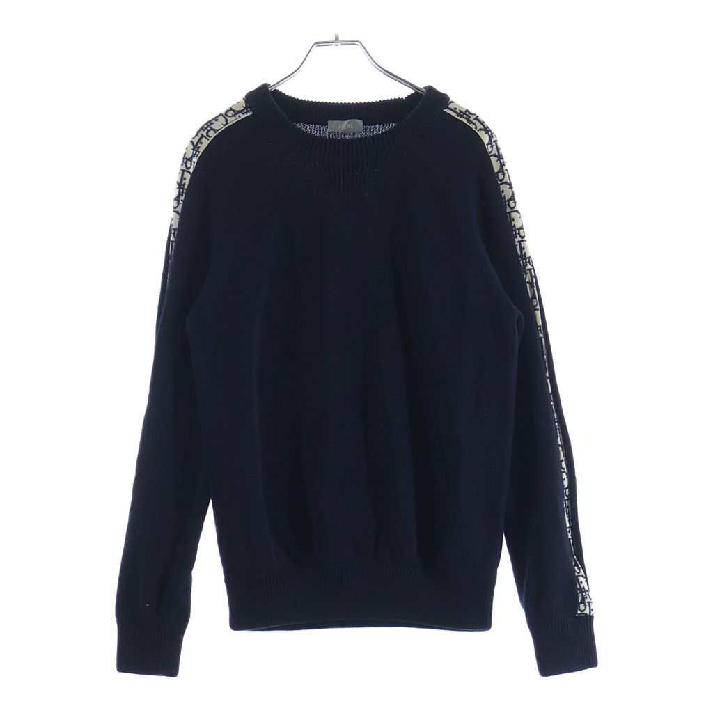 DIOR (ディオール) 21AW ショルダーオブリーク クルーネック 長袖ニット セーター ネイビー 113M638AT187