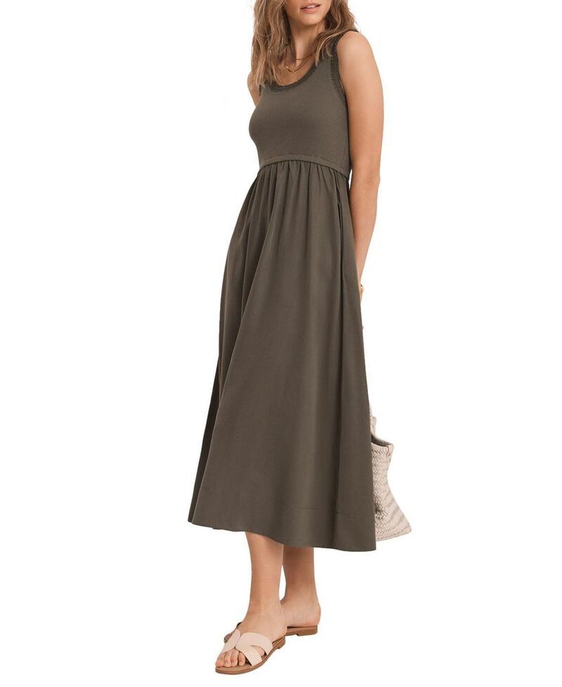 ミルトンベルベット レディース トップス ワンピース ギャザー ミディ コットン Mint Velvet Womens Ruched Trim Cotton Midi Dress Khaki カーキ