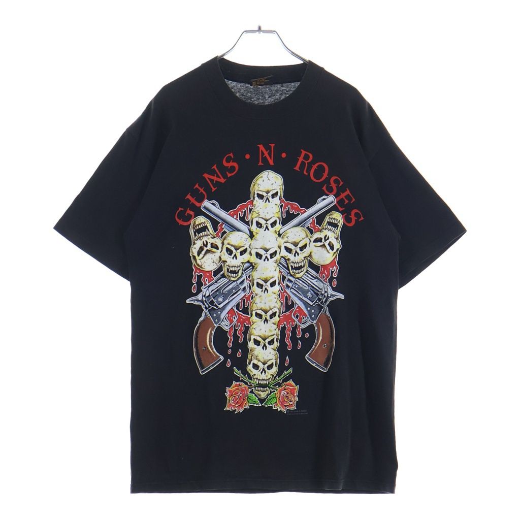 VINTAGE (ヴィンテージ) 90S GUNS N' ROSES SKULL CROSS GUN USE YOUR ILLUSION BROCKUMボディ ガンズアンドローゼズ 両面プリント クルーネック半袖Tシャツ