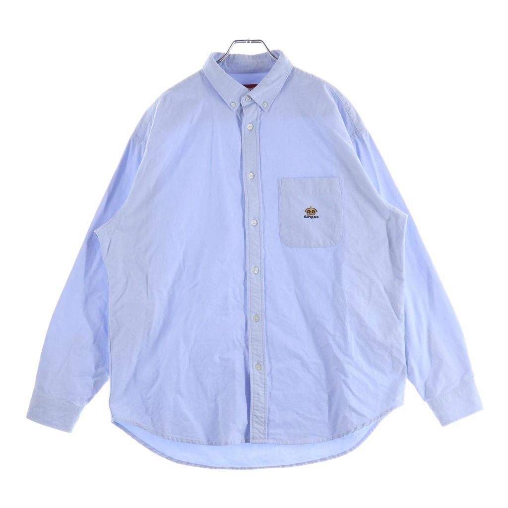 SUPREME (シュプリーム) 24AW Loose Fit Flannel Oxford Shirt ルーズフィット フランネルオックスフォード ロングスリーブ シャツ ブルー