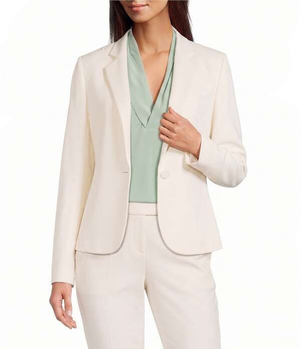 ヒューゴボス レディース アウター コート ジャケット BOSS By Hugo Boss Jia Notch Lapelong Sleeve Slim Jacket Open White ホワイト 74,140円