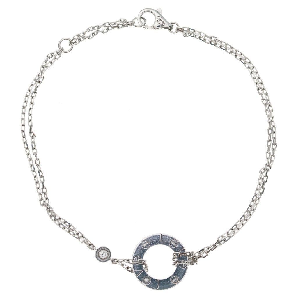 Cartier (カルティエ) ラブ サークル ブレスレット チェーン ホワイトゴールド Au750WG 144,375円
