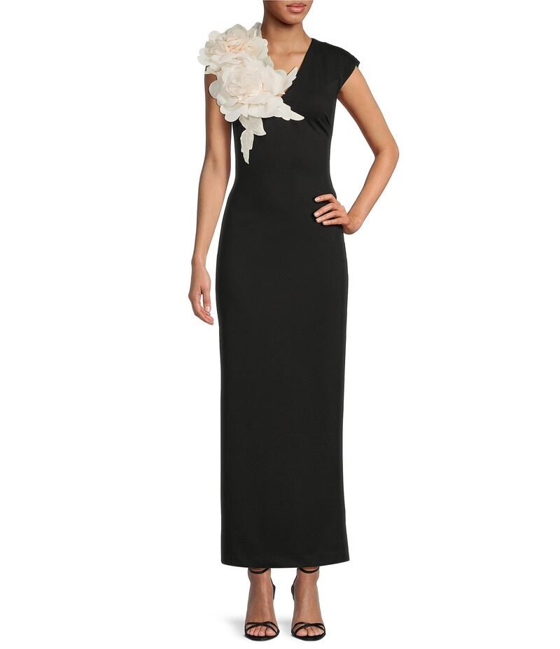エリアット レディース トップス ワンピース Vネック フラワー柄 ノースリーブ フラワー ELLIATT Zahara Plunge VNeck Sleeveless 3D Floral Gown