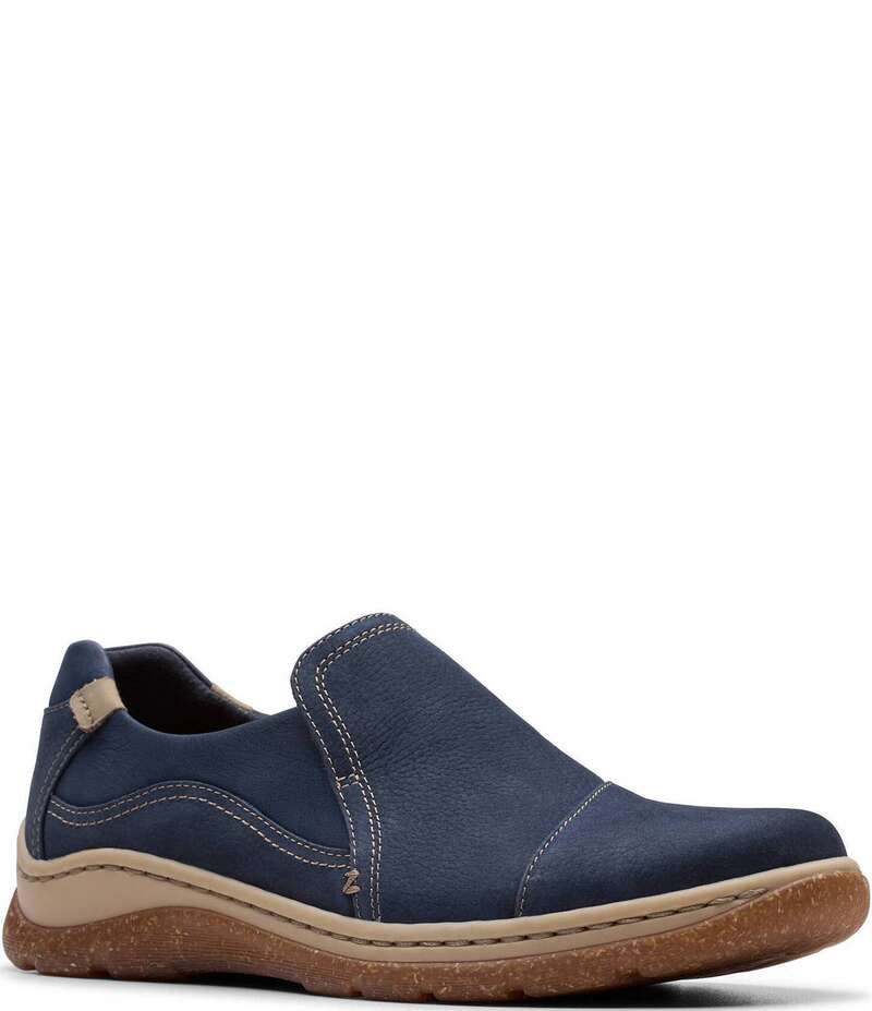 クラークス レディース シューズ スニーカー スエード Clarks Orlene Slip Nubuck Suede Slip On Sneakers Navy ネイビー