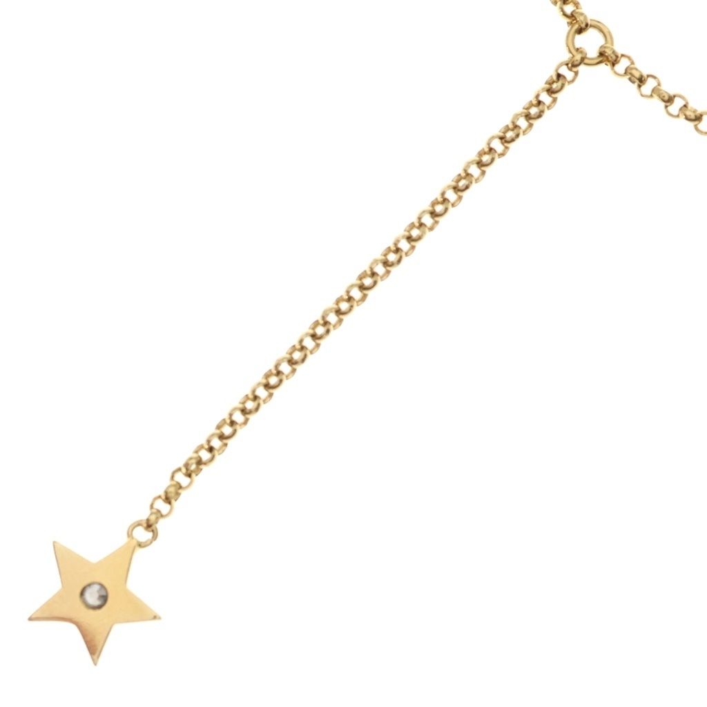 DIOR (ディオール) 1pラインストーン スターモチーフ ネックレス ゴールド