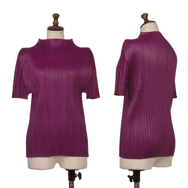 プリーツプリーズPLEATS PLEASE プリーツハイネックTシャツ ワイン3