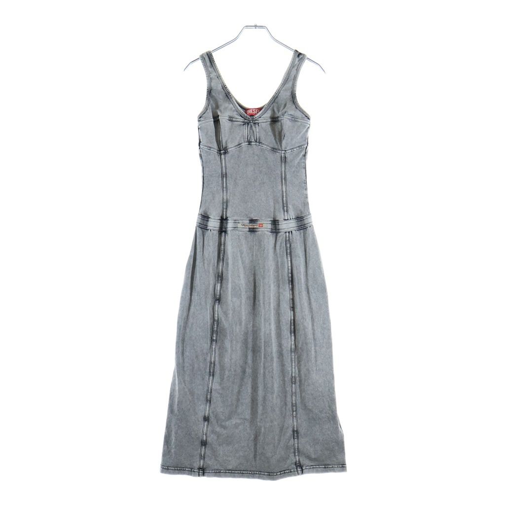 DIESEL ノースリーブワンピース グレー S DIESEL (ディーゼル) D-INNY ABITO ノースリーブ ワンピース ドレス