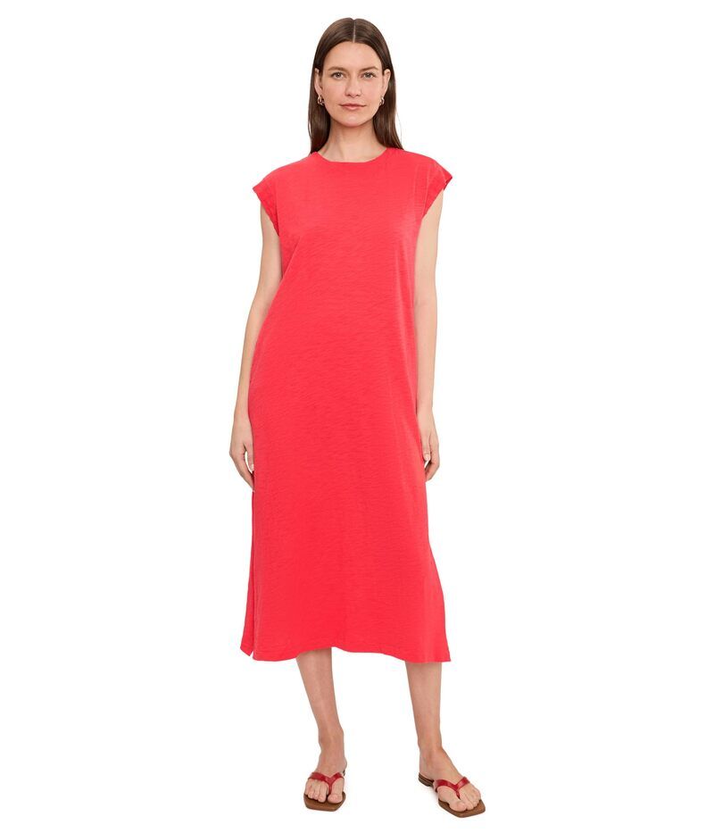 モッドドック レディース トップス ワンピース キャップ Mododocap Sleeve Column Dress with Conrast Cuffs Fiery Glow