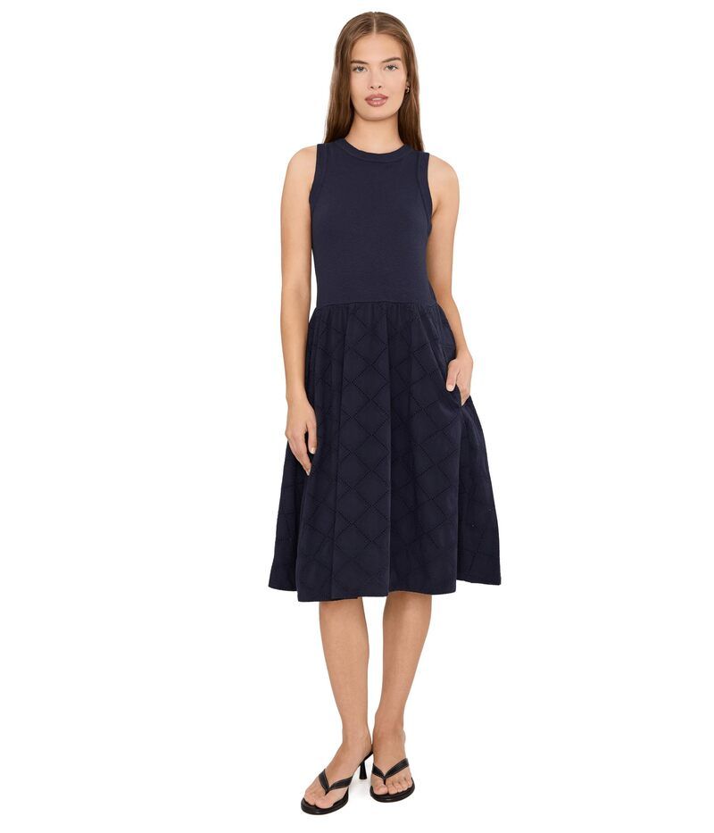 ニックプラスゾーイ レディース トップス ワンピース プチ Niczoe Petite Diamond Eyelet Sofia Dress Dark Indigo インディゴ