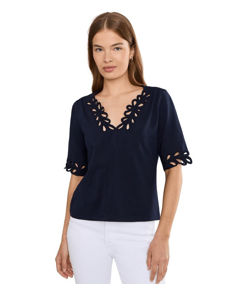 ニックプラスゾーイ レディース トップス シャツ プチ Niczoe Petite Rococo Edge Top Dark Indigo インディゴ 28,258円