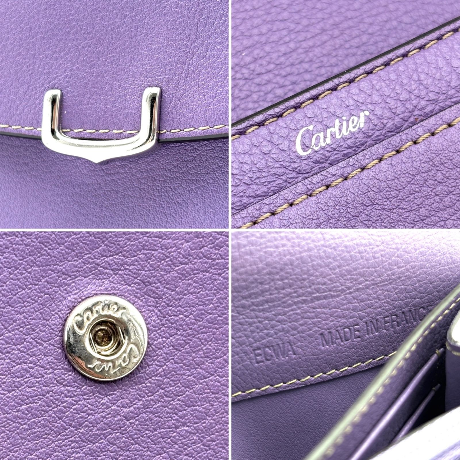 極美品 カルティエ Cartier Cドゥ C金具 二つ折り財布 フラップ