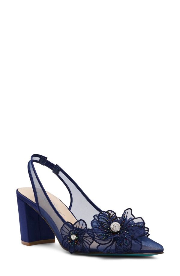 ベッツィジョンソン レディース シューズ パンプス Betsey Johnson Petra Slingback Pointed Toe Pump Navy ネイビー