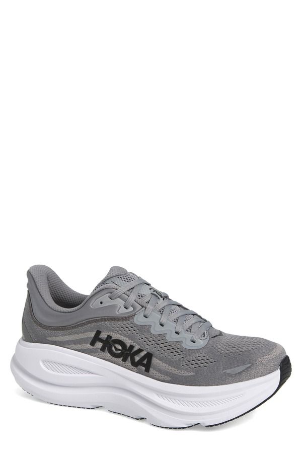 ホカオネオネ メンズ シューズ スニーカー HOKA Bondi 9 Running Shoe Galactic Grey Stellar Grey グレー