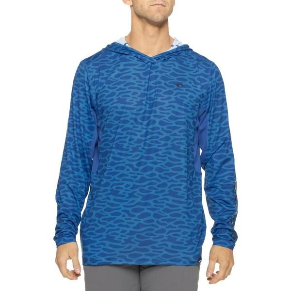 コスタ メンズ アウター パーカー・スウェット Costa Voyager Hoodie UPF 50 Water Print Blue ブルー
