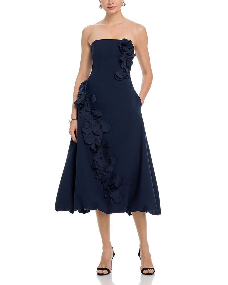 レイミー ブルック レディース トップス ワンピース ミディ Ramy Brook Zariappliqu Trimidi Dress Navy ネイビー