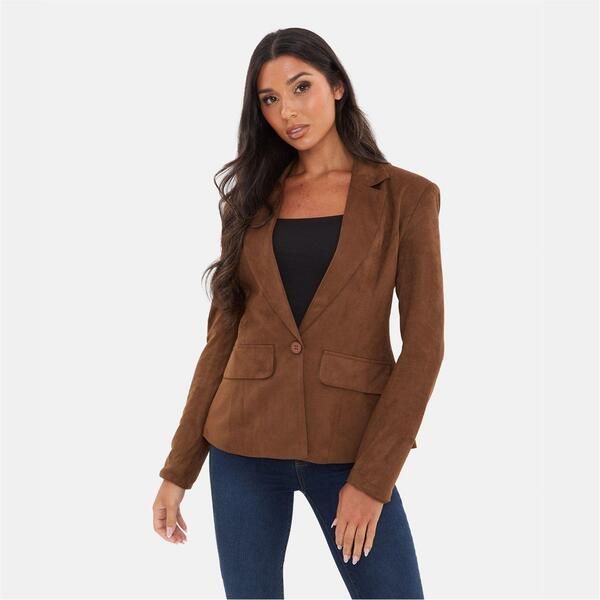 アイソウイットファースト レディース アウター ジャケット・ブルゾン ウエストマーク スエード ブレザー I Saw It First Womens Cinched Waist Suede Long 9,786円