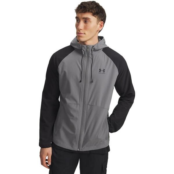 アンダーアーマー メンズ アウター ジャケット・ブルゾン Under Armour Menstretch WindResistant Windbreaker GreenBlack ブラック
