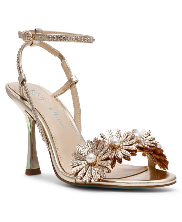 ベッツィジョンソン レディース シューズ サンダル Betsey Johnson Womens Mylee Flower Dressandals Gold ゴールド