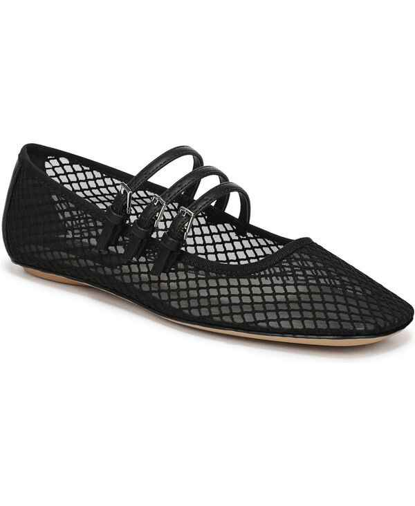 フランコサルト レディース シューズ パンプス Franco Sarto Womens Tatum Square Toe Mary Jane Flats Black Fabric ブラック