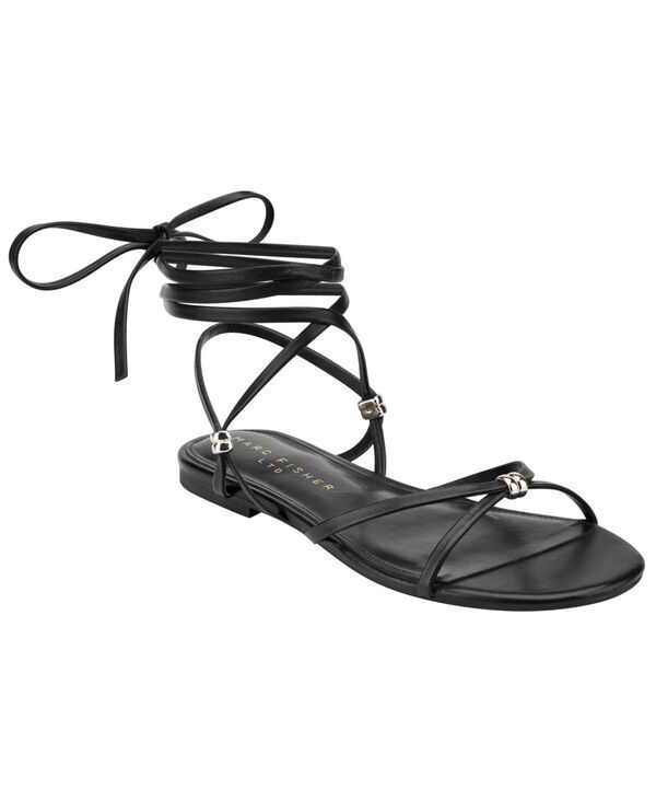 マーク・フィッシャー レディース シューズ サンダル レザー Marc Fisher LTD Womens Este Leather Strappy TieUp Sandals Black Leath