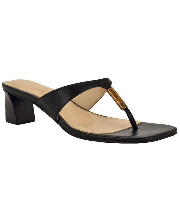 ゲス レディース シューズ サンダル レザー ヒール GUESS Womens Yaiza Leather Block Heel City Sandals Black Leather ブラック