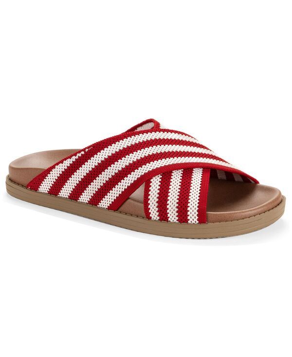 スタイルアンドコー レディース シューズ サンダル ニット Style Co Womens Roryy Knit XBand Footbed Sandals Red Stripe レッド
