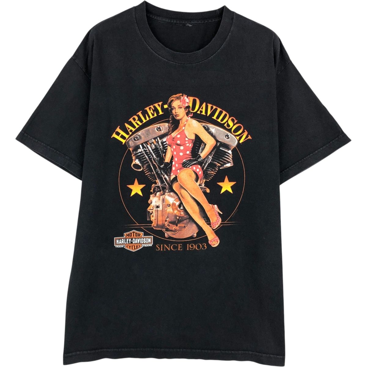 古着 ハーレーダビッドソン Harley-Davidson ピンナップガール モーターサイクル バイクTシャツ メンズXL相当/eaa653729