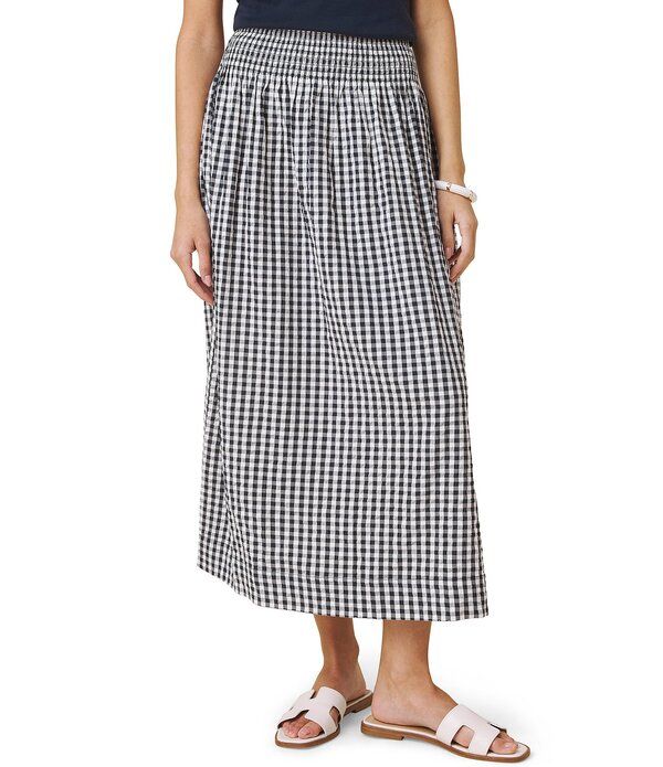 スプレンディット レディース ボトムスカート ギンガムチェック ミディ ギンガム Splendid Giginghamidi Skirt NavyWhite ホワイト