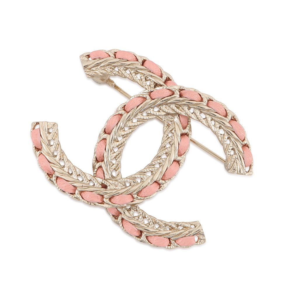 シャネル ブローチ ココマーク チェーンモチーフ メタル レザー B22S AB8317 CHANEL アクセサリー