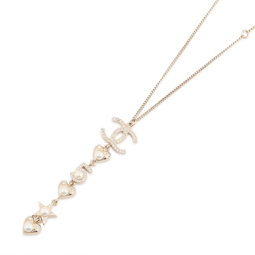 シャネル ネックレス ココマーク スター/ハート/№5 モチーフ ラインストーン メタル フェイクパール B19B CHANEL アクセサリー