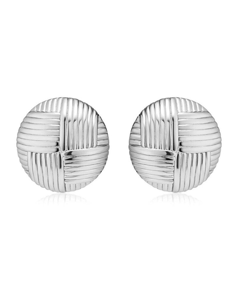 オラディナ レディース アクセサリー ピアス・イヤリング Oradina Sterling Silver Woven Button Earringsilver シルバー