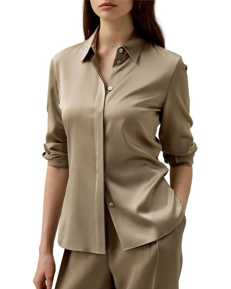 リリーシルク レディース トップス シャツ LILYSILK Elegant Silhouette Silk Shirt Camel キャメル 23,998円