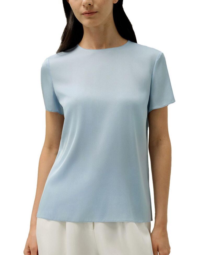 リリーシルク レディース トップス Tシャツ LILYSILK Basic Silk Tee Light Blue ブルー 17,836円