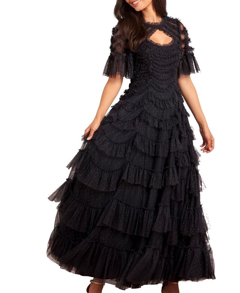 ニードルアンドスレッド レディース トップス ワンピース Needle Thread Aviana Short Sleeve Gown Graphite グラファイト