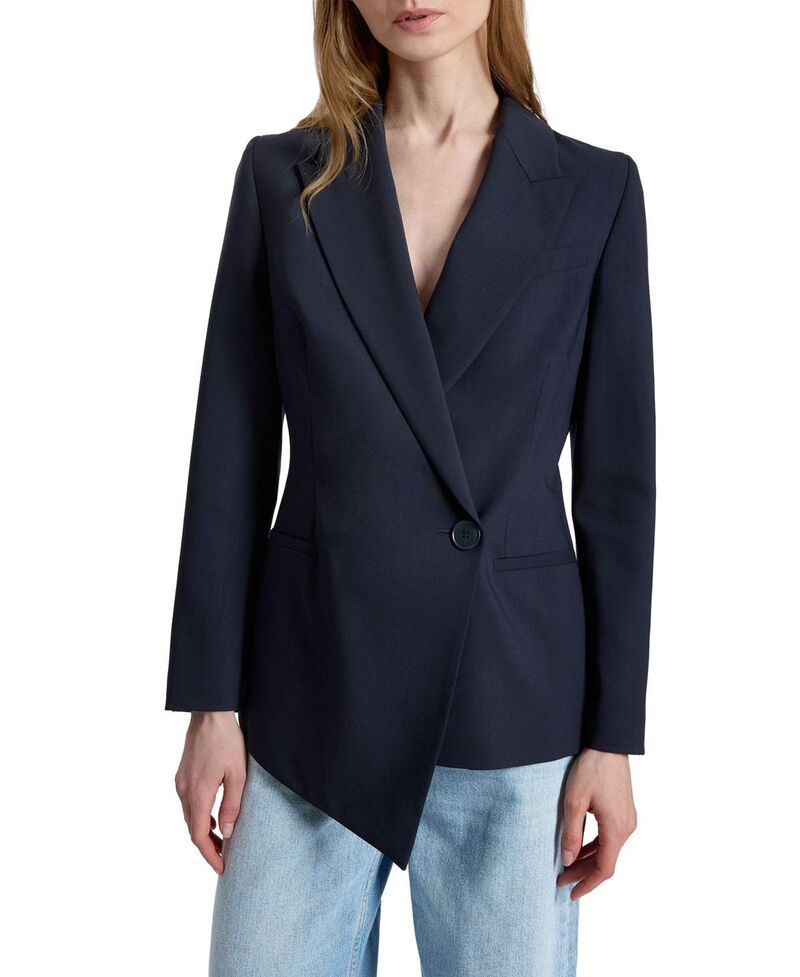 サントレッリ レディース アウター ジャケット・ブルゾン アシンメトリー ウール ブレザー Santorelli Marasymmetrical Blazer in Virgin Wool Stret